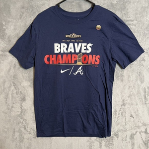 The Nike Tee Men S 2021 World Series Champion Celebration Blue NWOT MLB Braves‎